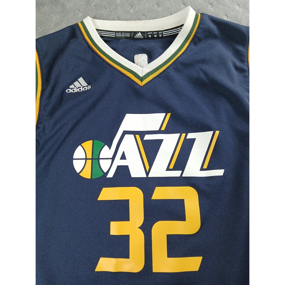 Adidas Utah Jazz Karl Malone 32 Jersey Mens Medium Navy Blue NBA Basketball - Picture 2 of 7